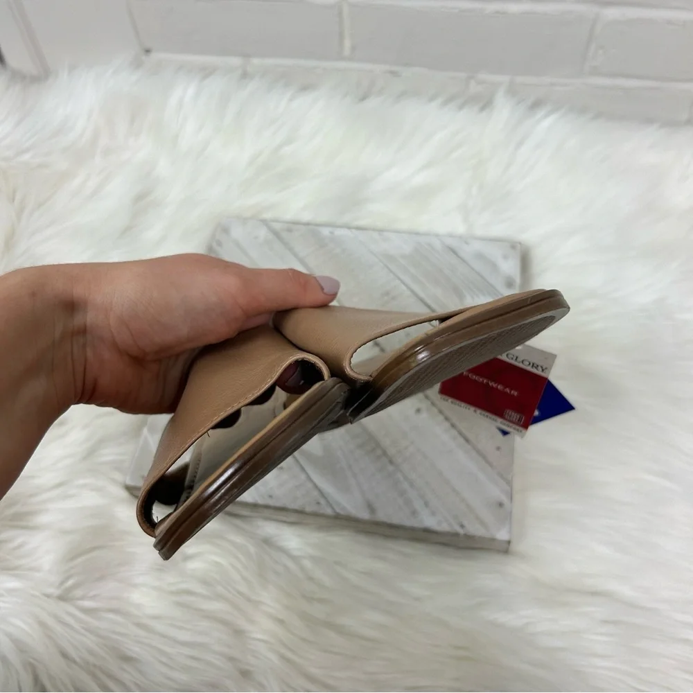 NWT Deadstock Vintage Faded Glory Leather Slide Sandals Size 6